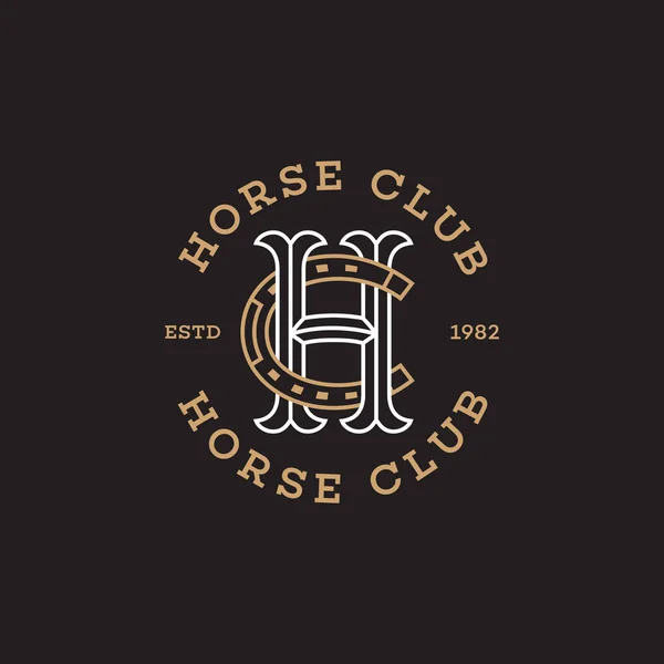 Monogramme club de chevaux — Image vectorielle