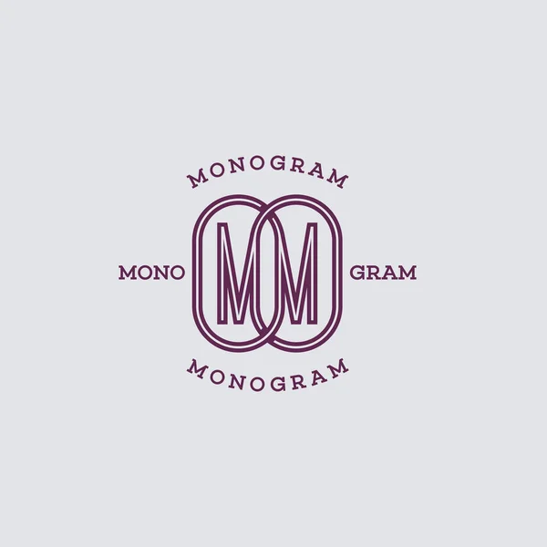 Monogramma mm — Vettoriale Stock