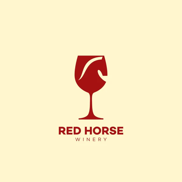 Wijnmakerij Red Horse — Stockvector