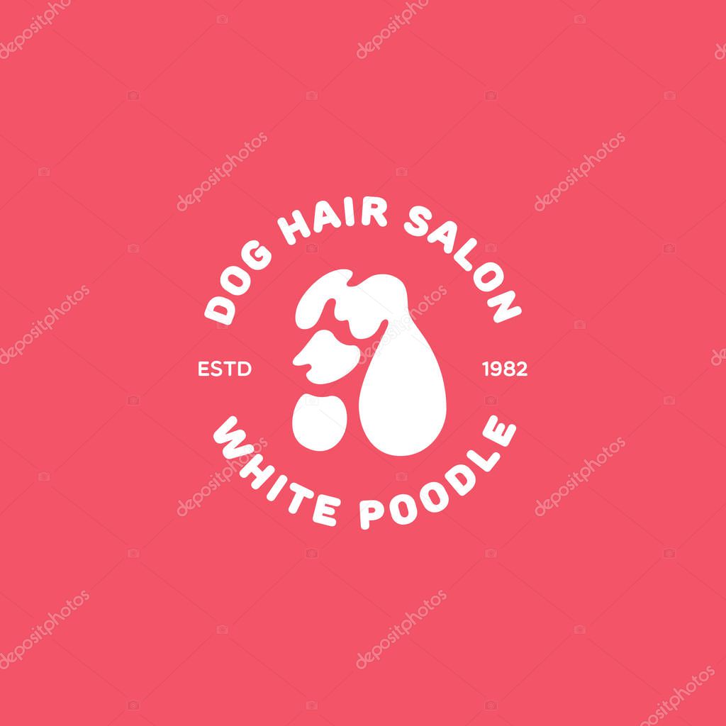 Poodle head logo design template. Vector illustration.