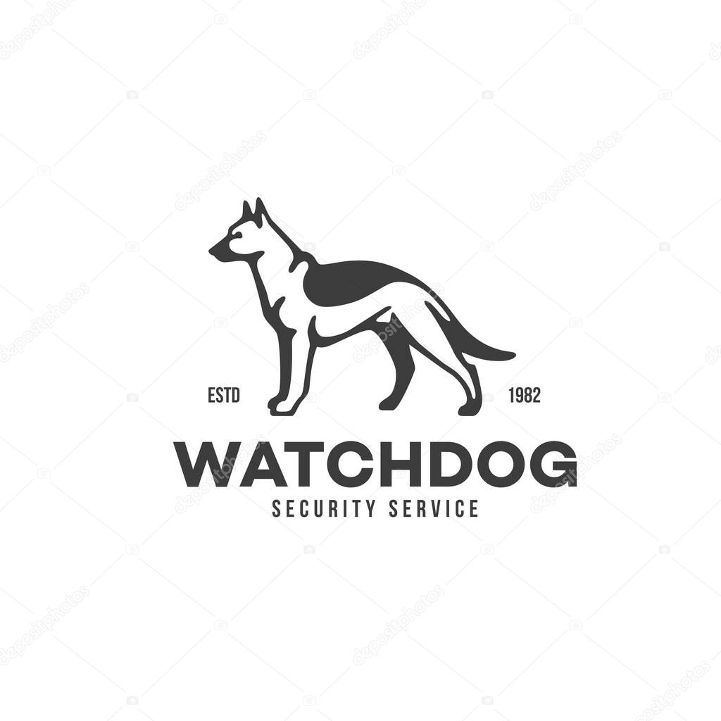 Shepherd dog logo design template. Vector illustration.