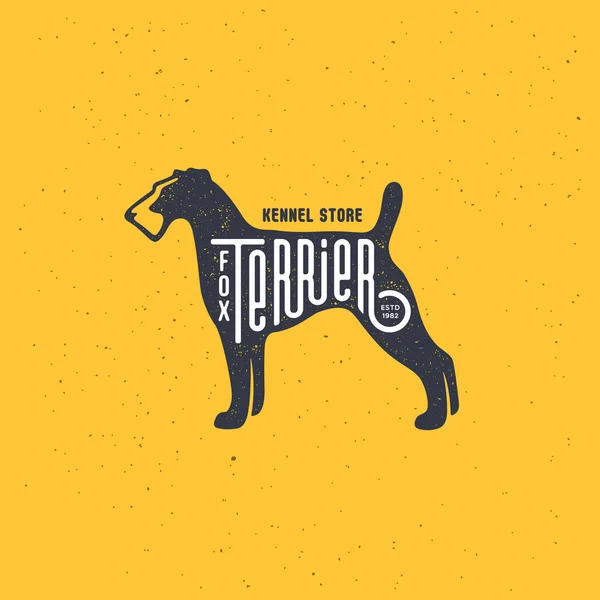Tilki terrier logosu — Stok Vektör