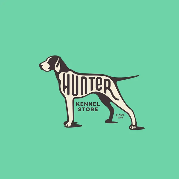 Pointeur logo chien — Image vectorielle