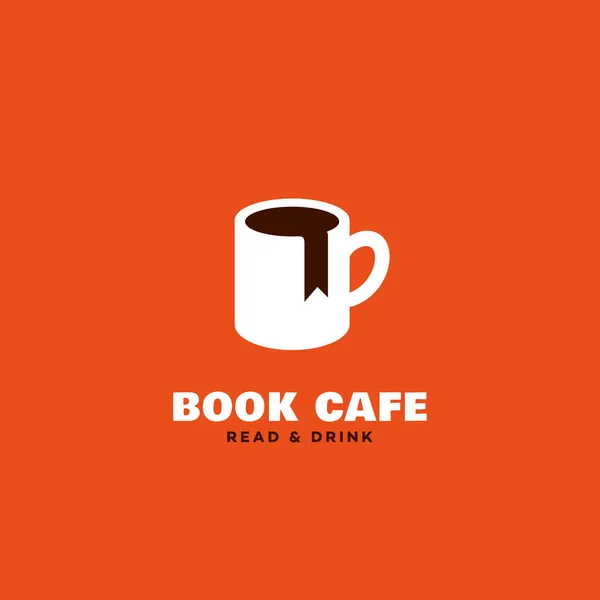 Książka kawiarnia logo — Wektor stockowy