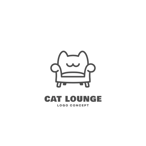Kedi lounge logosu — Stok Vektör