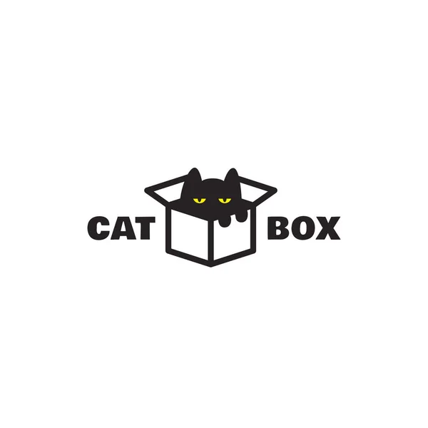 Logo boîte chat — Image vectorielle