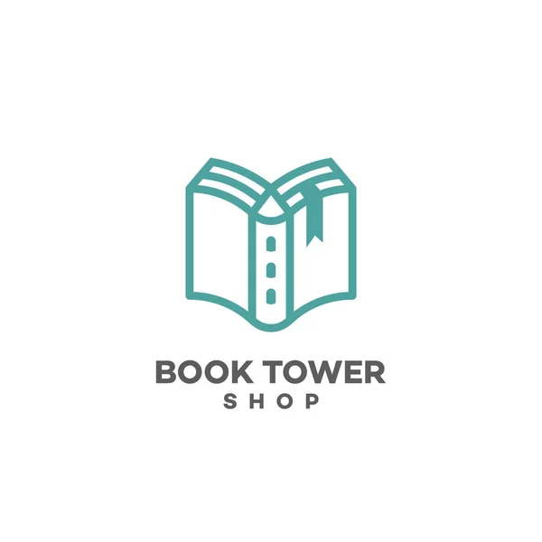 Libro torre logo — Vettoriale Stock