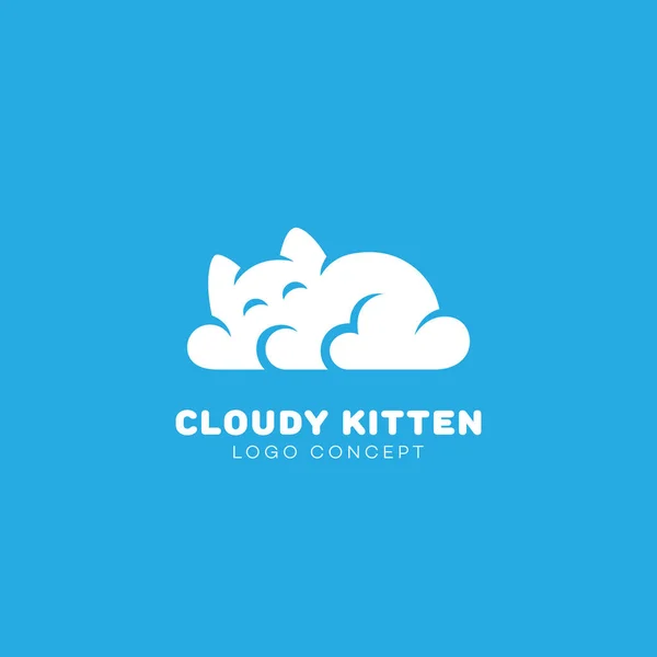 Logo del gattino nuvoloso — Vettoriale Stock