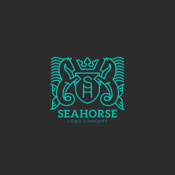 Logo seahorse - Stok Vektor