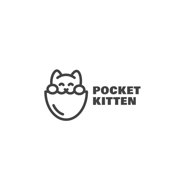 ポケット子猫ロゴ — ストックベクタ