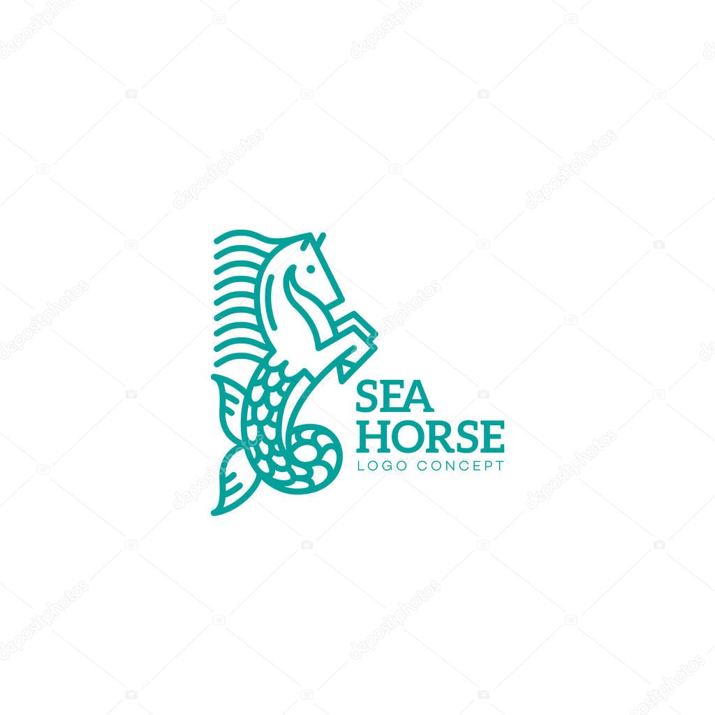 Seahorse logo design template. Vector illustration.