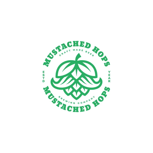 Логотип усатого хмеля — стоковый вектор