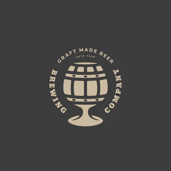 Logotipo de cerveja de vidro barril — Vetor de Stock