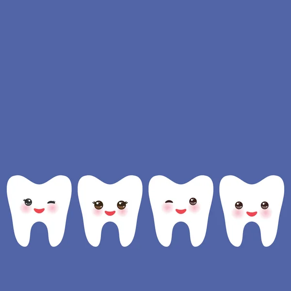 Diseño Sonriente Tarjeta Dental Plantilla Para Texto Fondo Azul Oscuro — Archivo Imágenes Vectoriales