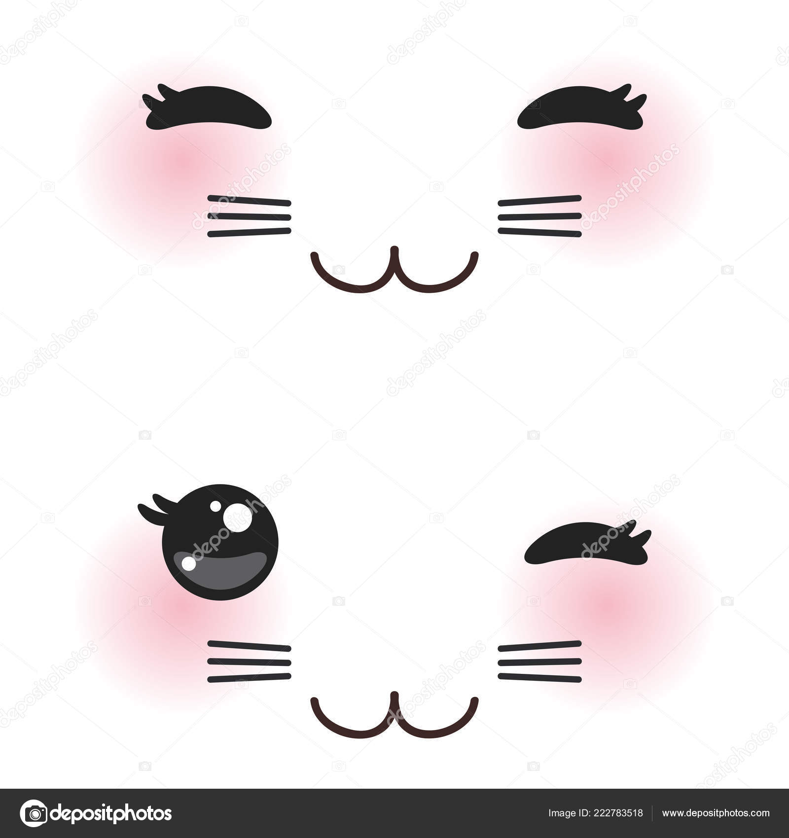 černá mokrá růžová kočička