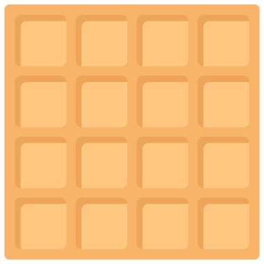 Belçika kare waffle, beyaz arka plan üzerinde pastel renkler. Vektör çizim