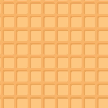 Kare Belçika Waffle seamless modeli, pastel renkler, altın kabuk hamur arka plan. Vektör çizim