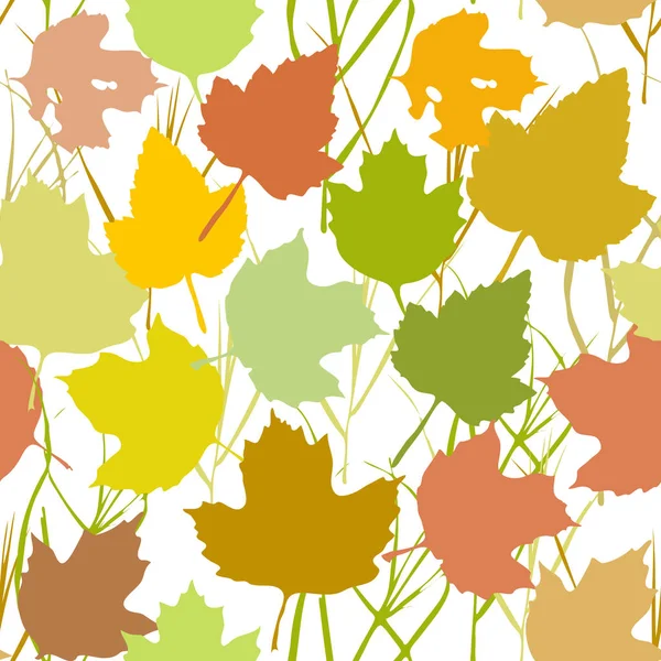 Vector Seamless Background Autumn Maple Leaves Fashion Textile Web Background — Stock Vector