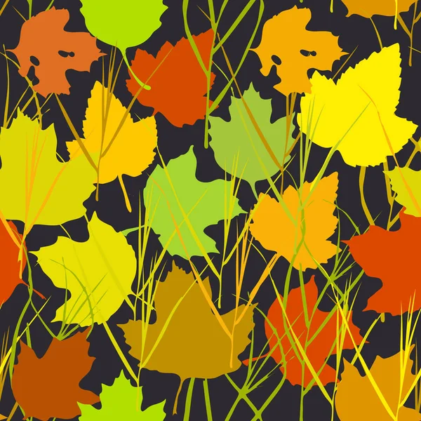 Vector Seamless Background Autumn Maple Leaves Fashion Textile Web Background — Stock Vector