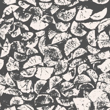 Soyut seamless modeli, yakacak odun, ağaç kesme, gri ve bej grunge ahşap arka plan doku. Vektör çizim