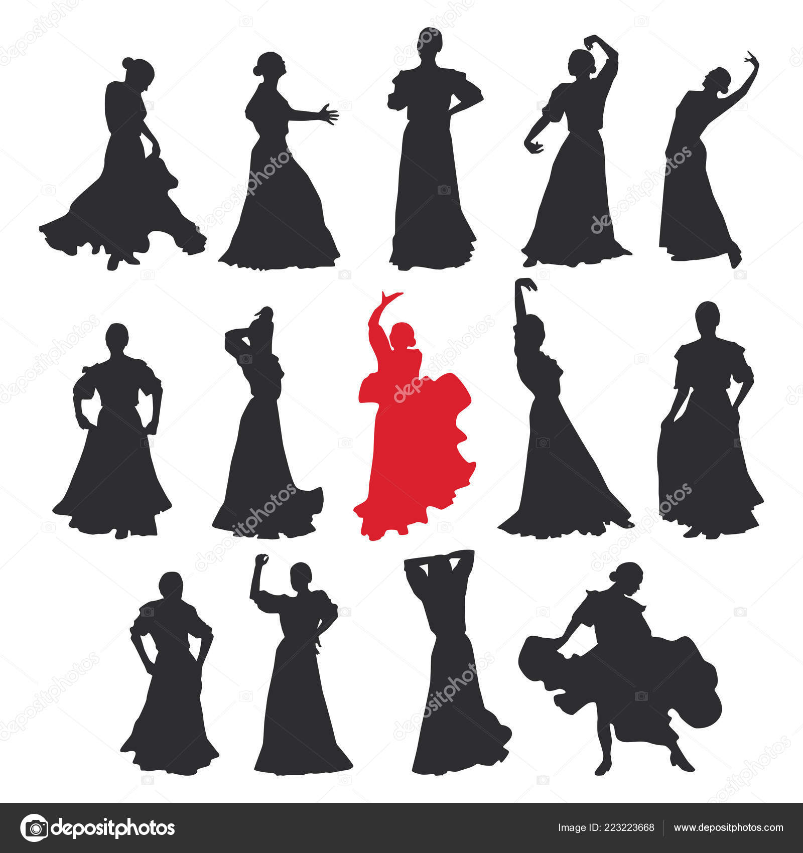 Gesture drawing flamenco dancer expressive pose Vector Image