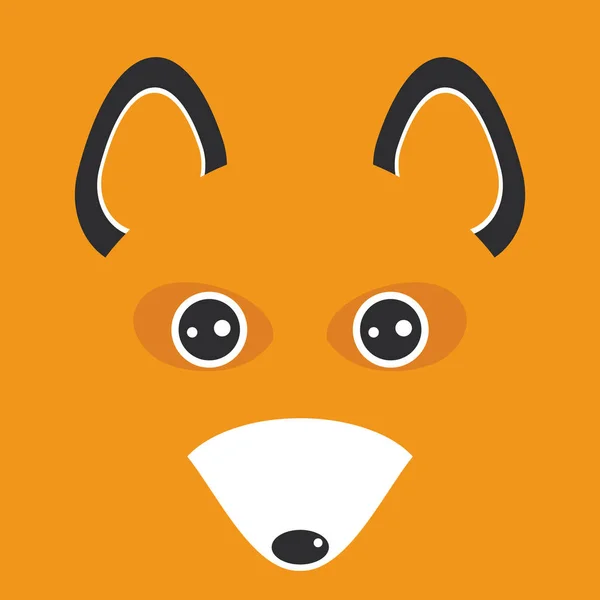 Funny Fox Face Orange Background Vector Illustration — Stock Vector