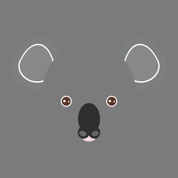 Australiano Divertido Koala Cara Oso Sobre Fondo Gris Ilustración Vectorial — Vector de stock