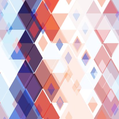 Rhombus dekoratif geometrik çağdaş unsurları ile soyut seamless modeli. Kırmızı kestane rengi koyu mavi Donanma geometrik baskı, etnik hipster trendy zemin. Vektör çizim