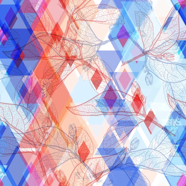 Feuilles Contours Arc Ciel Rose Vif Rouge Bleu Indigo Moderne — Image vectorielle