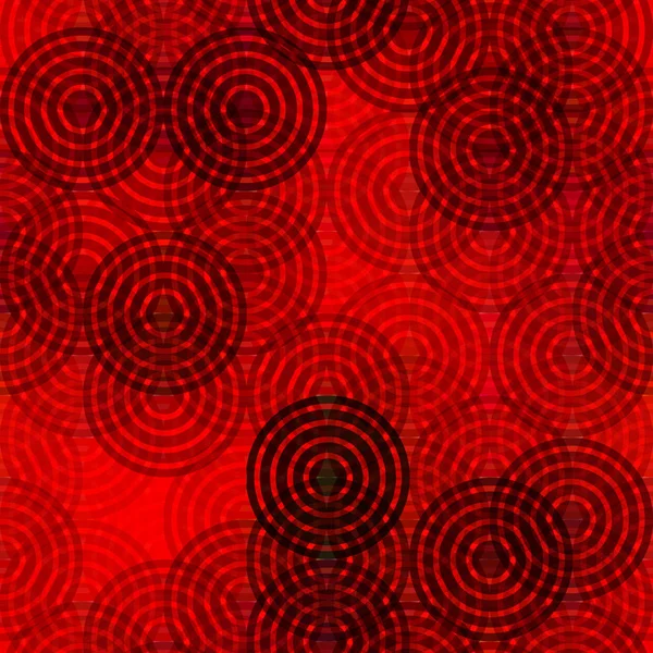 Streszczenie Pierścienie Okrągłe Motyw Geometryczny Tło Vintage Czerwony Czarny Dekoracji — Wektor stockowy