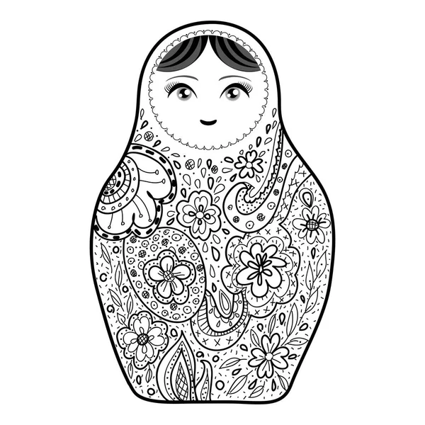 Russian Doll Matrioshka Babushka Smiling Kawaii Cute Face Stars Moon