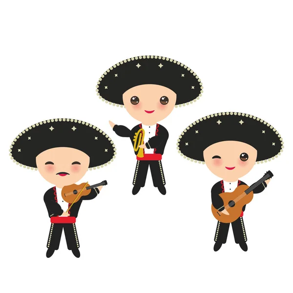 Chico Cubano Con Traje Sombrero Nacional Niños Dibujos Animados Traje — Vector de stock