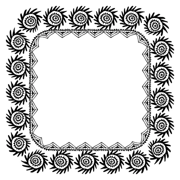 Symbole Soleil Belle Carte Avec Des Ornements Indigènes Zigzag Cadre — Image vectorielle