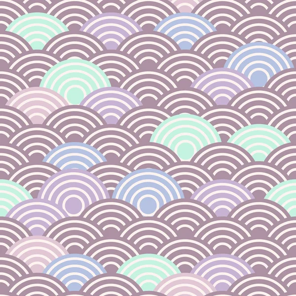 Безшовний Візерунок Абстрактні Ваги Простий Фон Spring Nature Японським Хвильовим — стоковий вектор