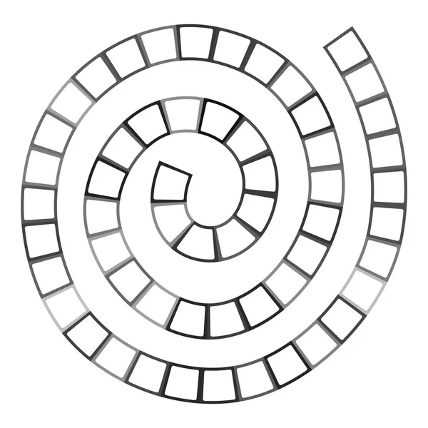 Abstraktes Futuristisches Spirallabyrinth Mustervorlage Für Kinderspiele Weiße Quadrate Mit Schwarzer — Stockvektor