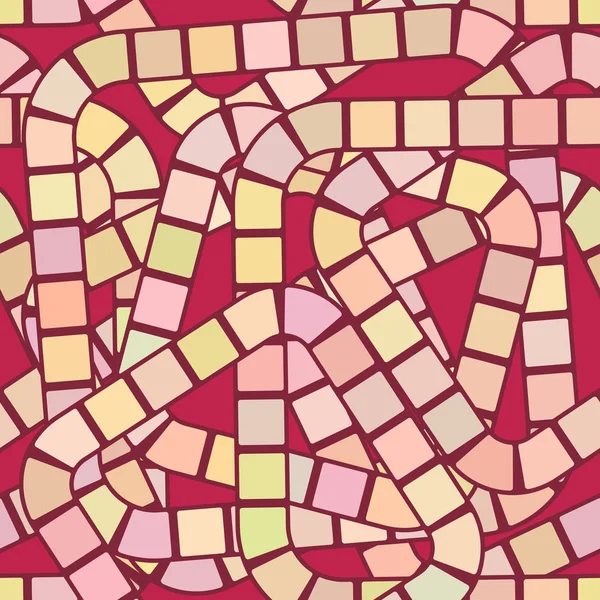 Abstrakte Futuristische Labyrinth Vorlage Für Kinderspiele Rosa Orange Braune Quadrate — Stockvektor