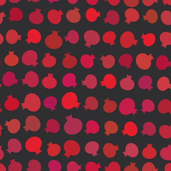 石榴石简单的无缝模式红色红葡萄酒水果在黑色背景 向量例证 — 图库矢量图片