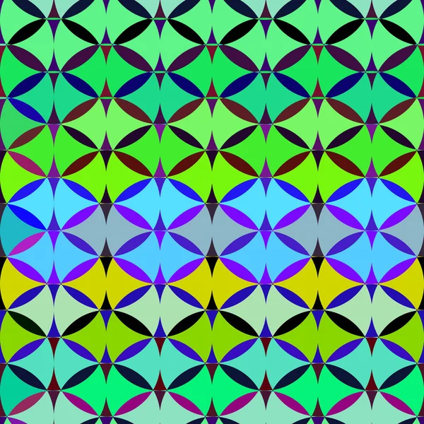 Rhombuses Abstract Motif Geometric Background Green Blue Brown Orange Grid — Stock Vector