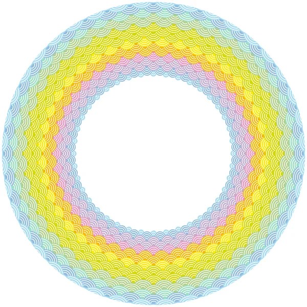 Cornice Arcobaleno Composizione Ghirlanda Rotonda Scale Semplice Sfondo Natura Con — Vettoriale Stock