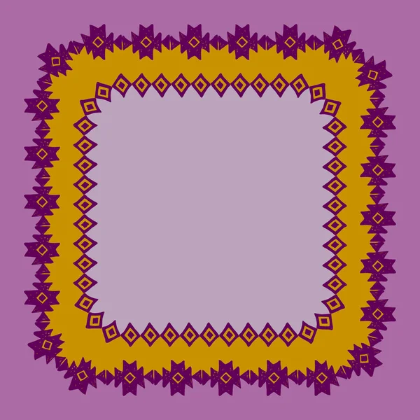 Prachtige Kaart Met Inheemse Zigzag Ornamenten Vierkante Frame Voor Tekst — Stockvector