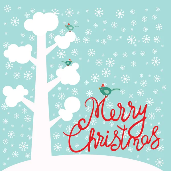 Feliz Navidad Árbol Diseño Tarjetas Año Nuevo Con Nieve Blanca — Archivo Imágenes Vectoriales