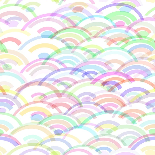 Onda Arco Iris Patrón Sin Costuras Escamas Abstractas Simple Naturaleza — Vector de stock