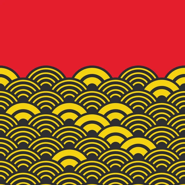 Seigaiha Seigainami Significa Literalmente Ola Del Mar Diseño Banner Tarjeta — Vector de stock