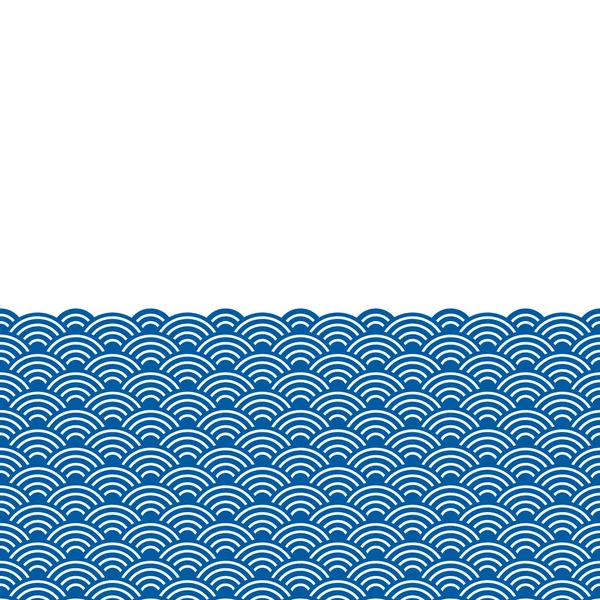 Seigaiha Seigainami Literally Means Blue Wave Sea Card Banner Design — Stock Vector