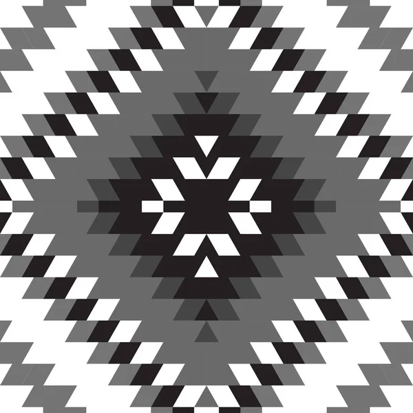 Patrón Sin Costura Alfombra Turca Blanco Gris Negro Patchwork Mosaico — Vector de stock
