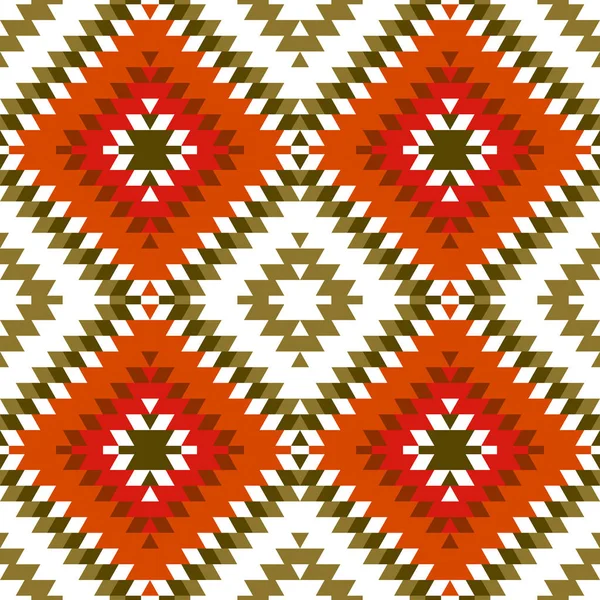 Seamless Pattern Turkish Carpet Yellow Beige Orange Khaki Brown Patchwork — Stock Vector