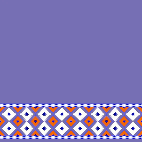Patrón Tarjeta Estilo Tribal Alfombra Turca Púrpura Rojo Lila Clarete — Archivo Imágenes Vectoriales