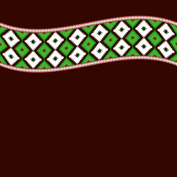 Κάρτα Μοτίβο Tribal Στυλ Τουρκικό Χαλί Λευκό Πράσινο Claret Βουργουνδία — Διανυσματικό Αρχείο