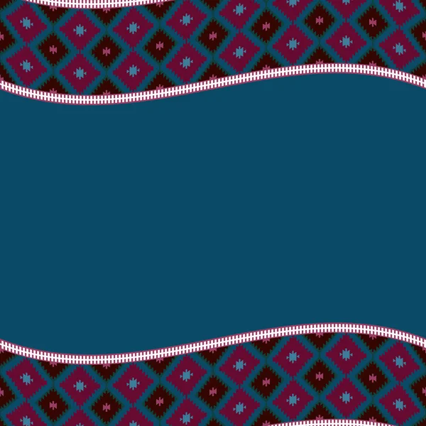Карточный Узор Племенном Стиле Турецкий Ковер Синий Красный Кларет Бордовый — стоковый вектор
