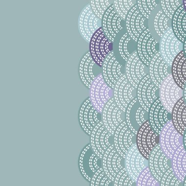 Seigaiha veya seigainami gerçekten dalga deniz anlamına gelir. kart banner tasarımı metin Özeti Japon daire desen hafif çelik mavi, menekşe renkli basit doğa arka plan ölçekler. Vektör çizim